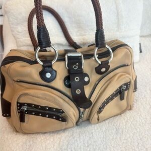 Versace Cream and Gold Interior Handbag